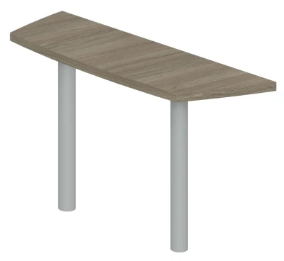  Приставка боковая большая 500х1613х750 / WN.103.OD /  цвет: дуб темный, 2 опоры табулярные серебрянный металлик