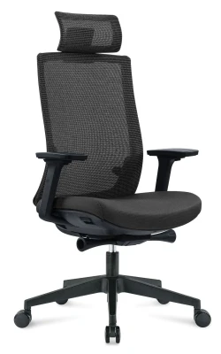 Кресло для руководителя Norden Ruby CH-312A-B-BB черная сетка, черная ткань, сиденье слайдер