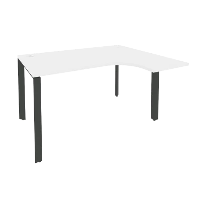 Стол эргономичный правый на П-образном м/к Onix Белый бриллиант/Антрацит металл O.MP-SA-3 (R) 1380*1180*750 (800/460)
