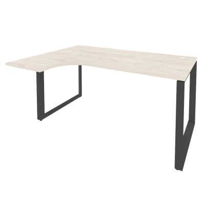 Стол эргономичный левый на О-образном м/к Onix Денвер светлый/Антрацит металл O.MO-SA-4 (L) 1580*1180*750 (800/460)