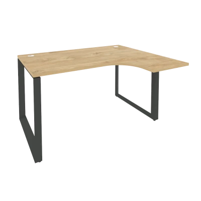 Стол эргономичный правый на О-образном м/к Onix Тиквуд светлый/Антрацит металл O.MO-SA-3 (R) 1380*1180*750 (800/460)