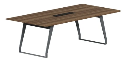 Стол переговорный 2400х1200х750 QZ.0102.BW.GF орех американский, лючок черный