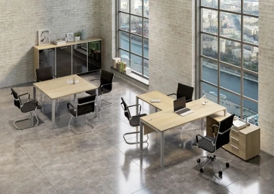 Офисная мебель для персонала Metal system Акация Лорка/Серый металл