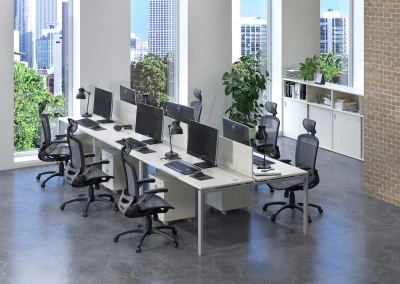 Офисная мебель для персонала Metal system Дуб Наварра/Серый металл