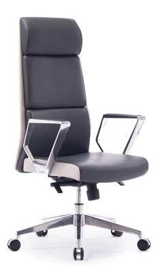 Кресло для руководителя Norden Лондон ЛЮКС ZR8637H-417 серая премиум экокожа