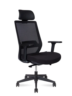 Кресло для руководителя Norden Mono black H6255 black черная сетка, черная ткань, сиденье слайдер