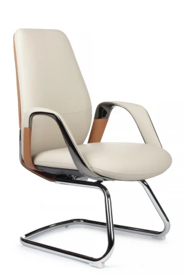 Конференц-кресло Riva Design Napoli-SF YZPN-YR022 бежевая кожа, кэмел кожа
