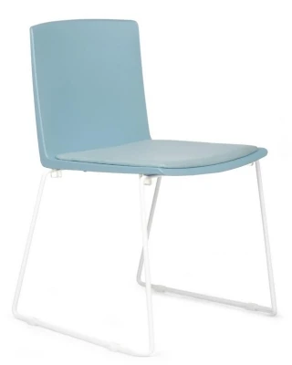 Конференц-кресло Riva Design Simple X-19 голубой пластик, голубая ткань