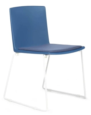 Конференц-кресло Riva Design Simple X-19 синий пластик, темно-синяя ткань