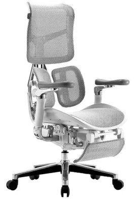 Кресло для руководителя FALTO SCALA AU-1B-102-WT с подножкой белый каркас, белая сетка