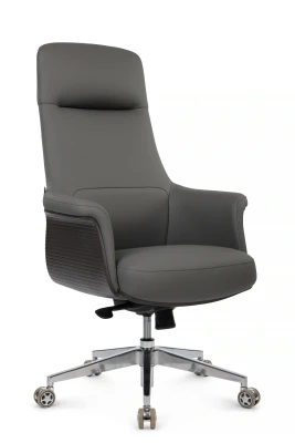 Кресло для руководителя Riva Design Verdi A655 серая премиум экокожа