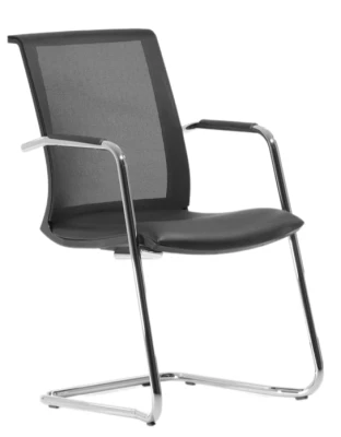 Конференц-кресло Skin Skin black Dakota black черная сетка, сиденье черная натуральная кожа