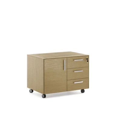 Тумба мобильная ENZO, цвет Эвкалипт светлый, ящиков: 3 ящика шт., размер: 86х58х63