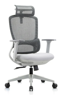 Кресло для руководителя Riva Skill RCH 6245A-HS серая сетка, серая ткань