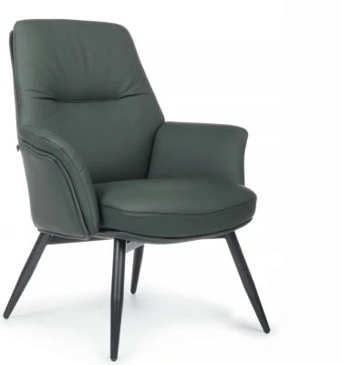 Конференц-кресло Riva Design Batisto-ST C2018 зеленая кожа