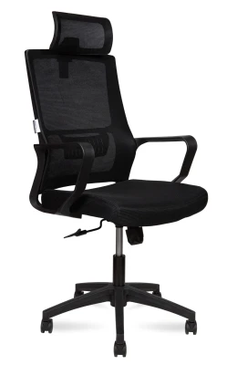 Кресло для персонала Norden Max 818A черная сетка, черная ткань