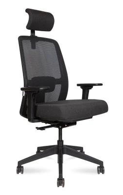 Кресло для руководителя Norden Altai SL черный пластик, черная сетка, черная ткань, сиденье слайдер