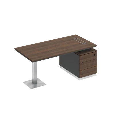 Стол руководителя на опорной тумбе дуб гладстоун / антрацит премиум / дуб гладстоун City, размер: 1800x900x750