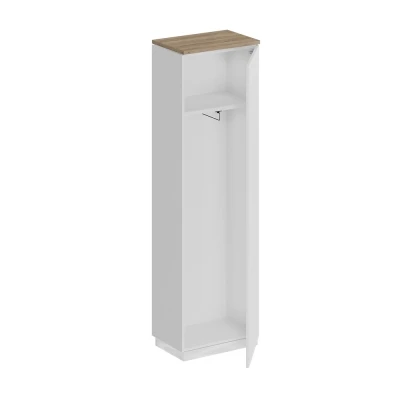 Шкаф для одежды узкий дуб гладстоун светлый / белый премиум / белый премиум City/Bravo/, размер: 600x400x2034