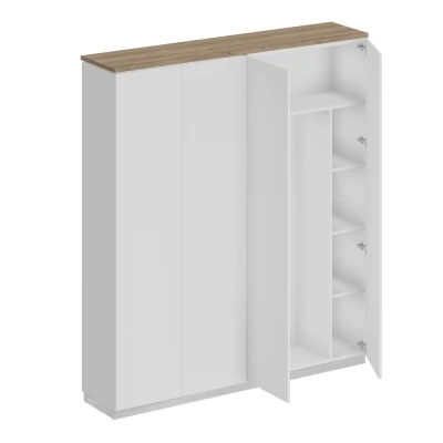 Шкаф с дополнением дуб гладстоун светлый / белый премиум / белый премиум City/Bravo/, размер: 1802x400x2034