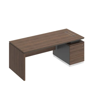 Стол руководителя на опорной тумбе опора ДСП дуб гладстоун / антрацит премиум / дуб гладстоун City, размер: 2000x900x750