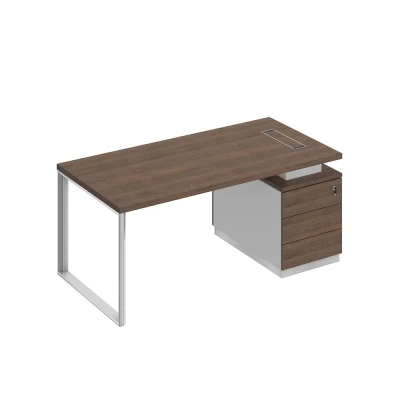 Стол руководителя на опорной тумбе (левый/правый) дуб гладстоун / белый премиум / дуб гладстоун Bravo, размер: 1800x900x750