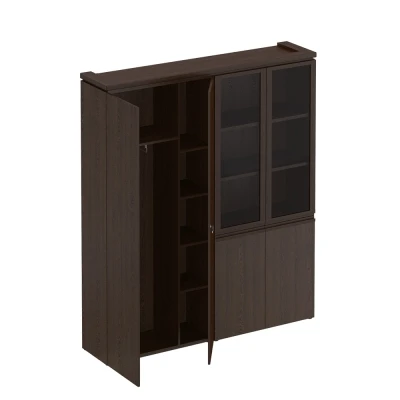 Шкаф комбинированный (для одежды + со стеклом) дуб валенсия Mark, размер: 1800x404x2100