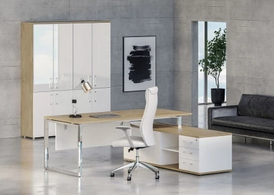 Кабинет руководителя Shift Тиквуд светлый/Белый бриллиант