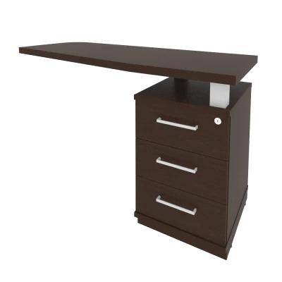 First Тумба приставная с топом правая KTP-2 (R) Венге Цаво 1300*500*765