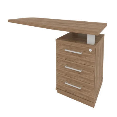 First Тумба приставная с топом правая KTP-2 (R) Дуб Табак 1300*500*765