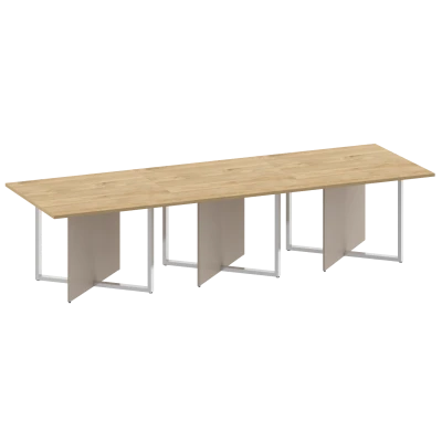 Shift Стол переговорный, тройной, прямоугольный SK.SP-KV-110-3 Тиквуд Светлый/Капучино 3300*1100*753