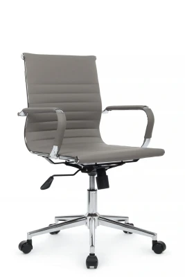 Кресло для персонала Riva Hugo RCH 6002-2SE серая экокожа