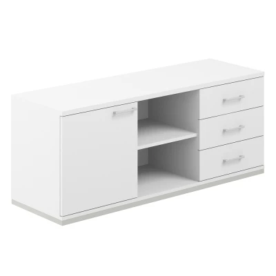 Тумба сервисная 1238х462х584 с замком/ AG.292.WH.WH.WH/ корпус: белый, топ-дно: белый, фасады:белый