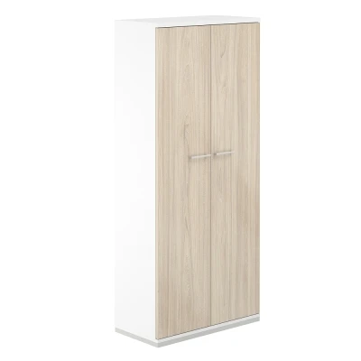 Гардероб 800х400х1833/ AG.221.WH.WH.AR/ корпус: белый, топ-дно: белый, фасады:ак.равелло