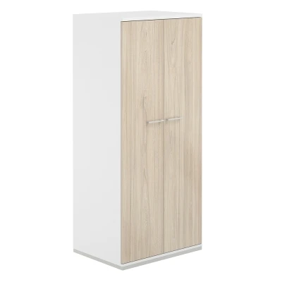 Гардероб 800х600х1833/ AG.222.WH.WH.AR/ корпус: белый, топ-дно: белый, фасады:ак.равелло