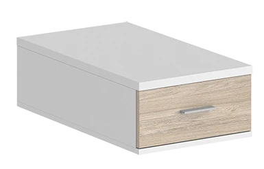 Подвесная тумба с 1 ящ., 600, 400х446х173/ SG.531.WH.OL/ корпус: белый; фасады:дуб светлый