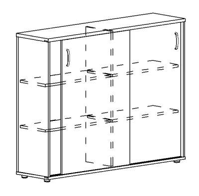 Шкаф-купе средний (для 2-х столов 70) антрацит премиум / дуб шамони A4, размер: 1444x364x1128