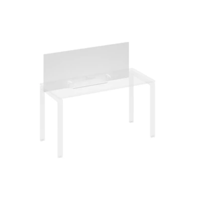 Экран настольный фронтальный для стола 140 с кабель-каналом белый премиум / металлокаркас белый A4, размер: 1250x500x18