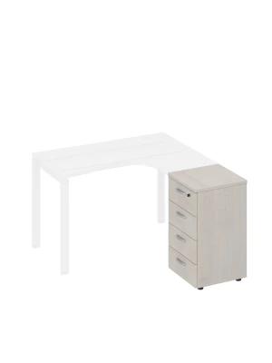 Тумба приставная 4-х ящичная с замком дуб шамони A4, размер: 420x450x750