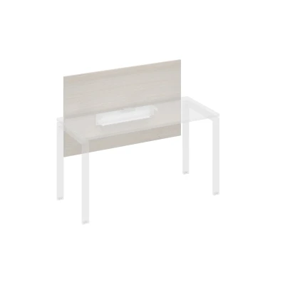 Экран настольный фронтальный большой для стола 140 с кабель-каналом дуб / металлокаркас белый A4, размер: 1250x750x18