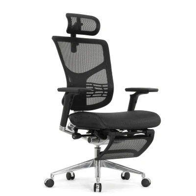 Кресло для руководителя Expert 2 STAR черная сетка с подножкой RSTM01-BK