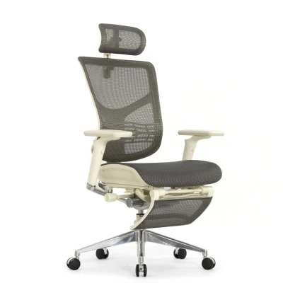 Кресло для руководителя Expert 2 STAR серая сетка с подножкой RSTM01-G-GY