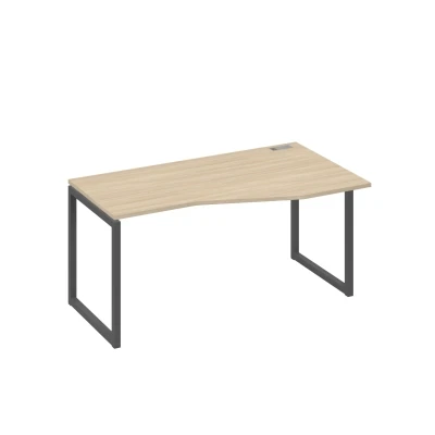 Стол эргономичный правый "Техно" на металлокаркасе QUATTRO дуб скандинавский / металлокаркас антрацит A4, размер: 1600x900x750