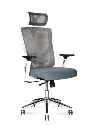 Кресло для персонала Norden Гарда сиденье-слайдер L-035S-0-10-206 серая сетка, серая ткань, сиденье слайдер