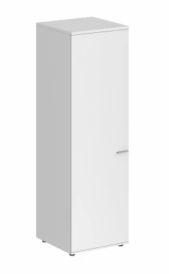 Гардероб 600х600х1955, задняя стенка ЛДСП 16 мм, левый / корпус белый, фасад белый