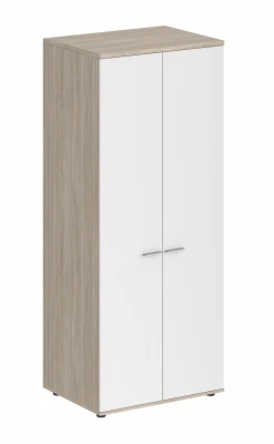 Гардероб 800х600х1955, задняя стенка ЛДСП 16 мм / корпус дуб светлый, фасады белый