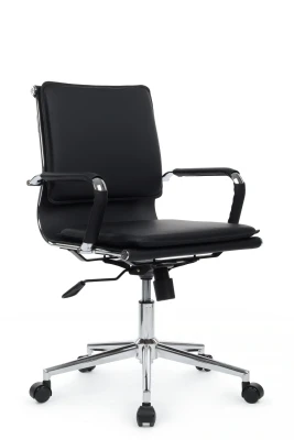 Кресло для персонала Riva Hugo RCH 6003-2SE черная экокожа