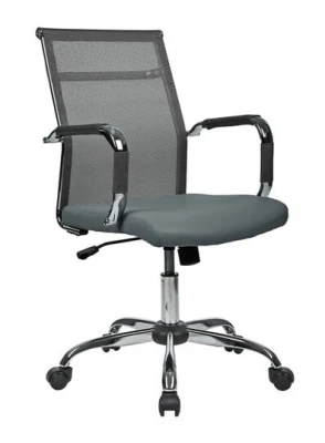 Кресло для персонала Riva Art RCH 6017M серая сетка, серая ткань