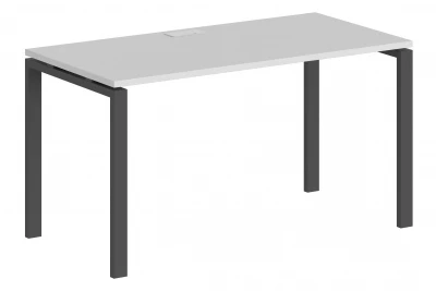 Стол 1400х700х750 / профиль: 60х30 антрацит, столешница белая