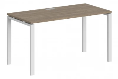 Стол 1400х700х750 / профиль: 60х30 белый, столешница дуб темный